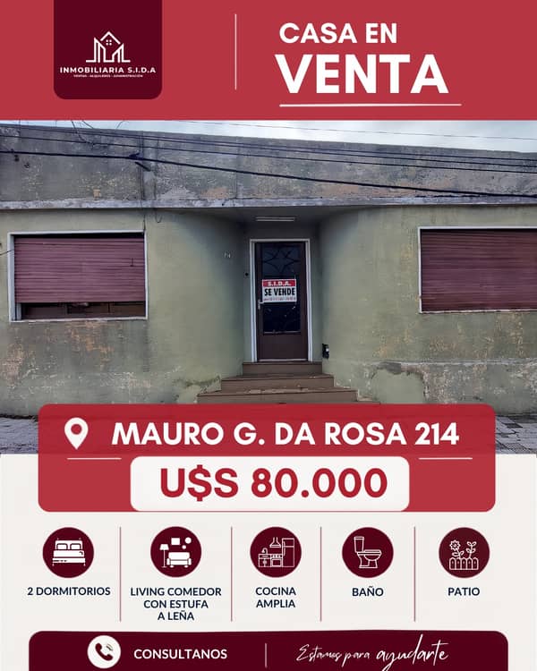 Venta / Mauro G. Da Rosa 214 / Artigas